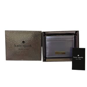 Kate Spade Kenzie Boxed Metallic Purple/Gray Card Case - NWT ***